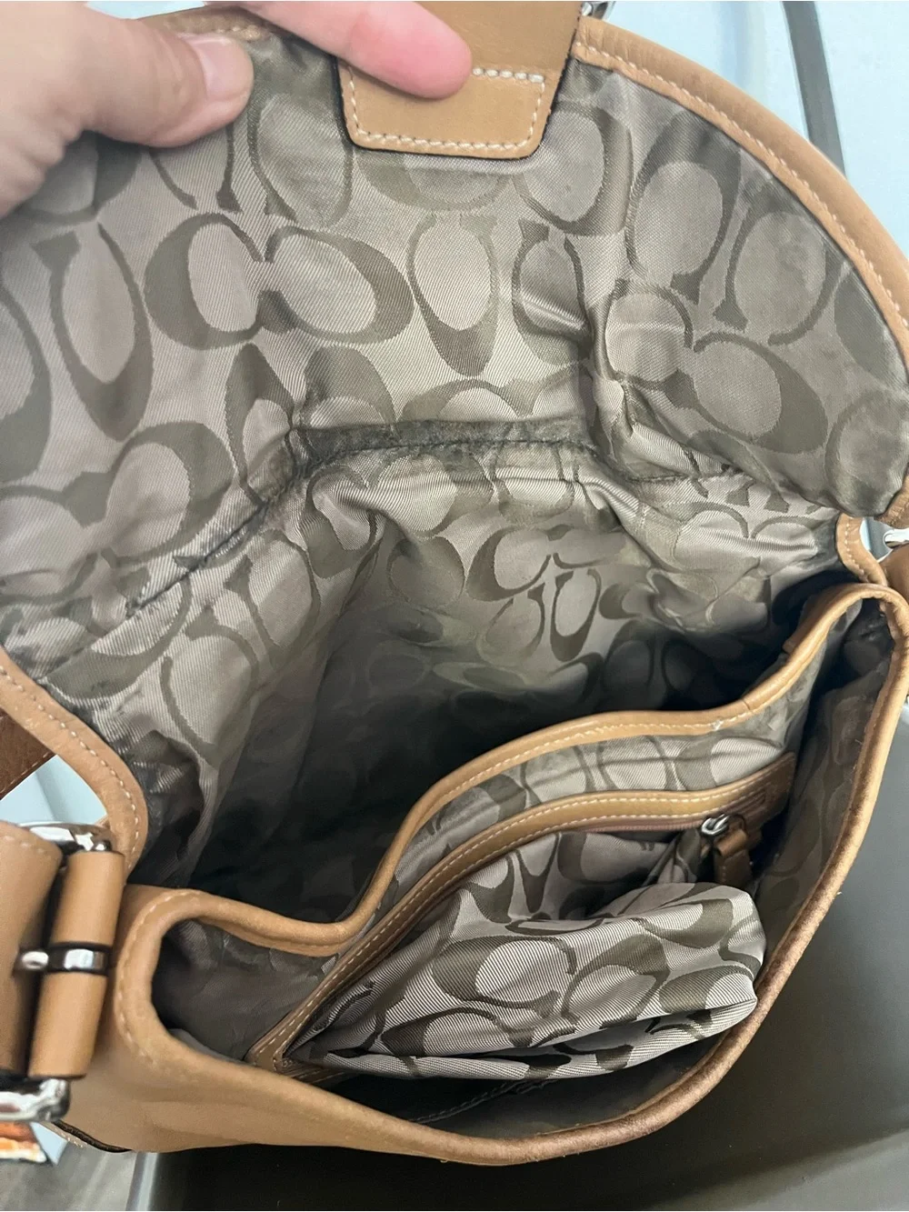 Coach Vintage Soho Leather Buckle Flap Shoulder Bag in Tan